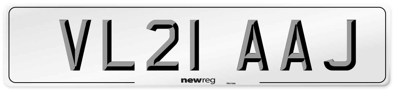 VL21 AAJ Number Plate from New Reg